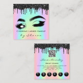 Eyebrow Lash Black Drivers 6 Punten QR Code Logo Vierkante Visitekaartje (Voorkant / Achterkant)