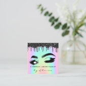 Eyebrow Lash Black Drivers 6 Punten QR Code Logo Vierkante Visitekaartje (Staand voorkant)