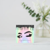 Eyebrow Lash Black Drivers 6 Punts QR Code Roze Vierkante Visitekaartje (Staand voorkant)