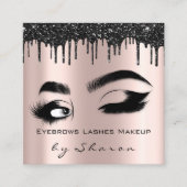 Eyebrow Lash Roos Drift 6 Punts QR Code Logo Vierkante Visitekaartje (Voorkant)