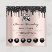 Eyebrow Lash Roos Drift 6 Punts QR Code Logo Vierkante Visitekaartje (Achterkant)