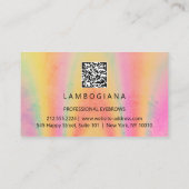 Eyebrow Logo Microblading Gold Holograaf QR-code Visitekaartje (Achterkant)