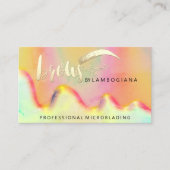 Eyebrow Logo Microblading Gold Holograaf QR-code Visitekaartje (Voorkant)