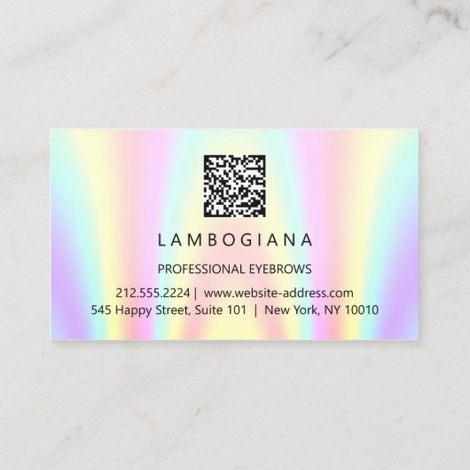 Eyebrow Logo Microblading Holograaf QR-code Visitekaartje (Achterkant)