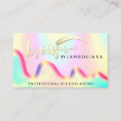 Eyebrow Logo Microblading Holograaf QR-code Visitekaartje (Voorkant)