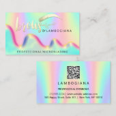 Eyebrow Logo Microblading Holograaf QR Regenboog Visitekaartje (Voorkant / Achterkant)