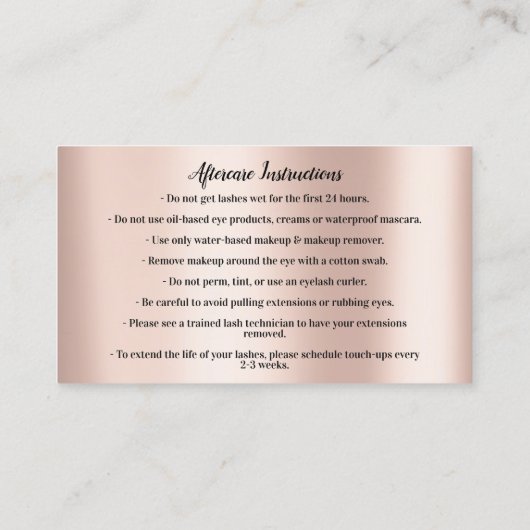 Eyebrow Micorblade Logo Aftercare Roos Logo Kroon Visitekaartje (Achterkant)