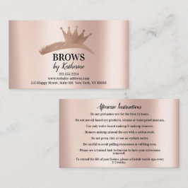 Eyebrow Micorblade Logo Aftercare Roos Logo Kroon Visitekaartje