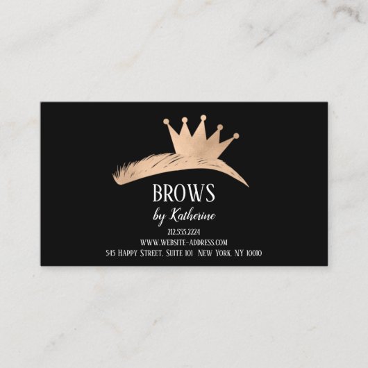 Eyebrow Micorblading Aftercare Crown Black Royal Visitekaartje (Voorkant)