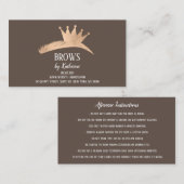 Eyebrow Micorblading Aftercare Crown Roos Visitekaartje (Voorkant / Achterkant)