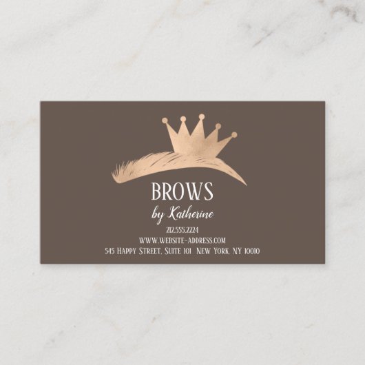 Eyebrow Micorblading Aftercare Crown Roos Visitekaartje (Voorkant)