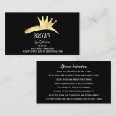 Eyebrow Micorblading Aftercare Gold Crown Visitekaartje (Voorkant / Achterkant)