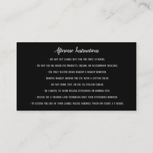 Eyebrow Micorblading Aftercare Gold Crown Visitekaartje (Achterkant)