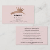 Eyebrow Micorblading Logo Aftercare Crown Roos Visitekaartje (Voorkant / Achterkant)