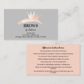 Eyebrow Micorblading Logo Aftercare Instruction Visitekaartje (Voorkant / Achterkant)