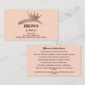 Eyebrow Micorblading Logo Aftercare Roos Crown Visitekaartje (Voorkant / Achterkant)