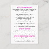 Eyebrow Microbalding Aftercare Instruction Pin Visitekaartje (Achterkant)