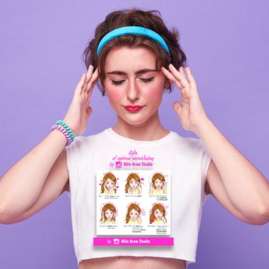 Eyebrow Microbalding Aftercare Instruction Pin Visitekaartje