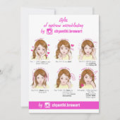 Eyebrow Microblading Aftercare Instructies Roze Kaart (Voorkant)