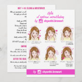 Eyebrow Microblading Aftercare Instructies Roze Kaart (Voorkant / Achterkant)