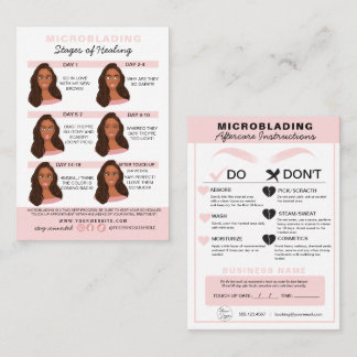 Eyebrow Microblading Aftercare Instructies Visitekaartje