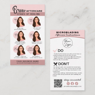 Eyebrow Microblading Aftercare Instructies Visitekaartje