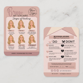 Eyebrow Microblading Aftercare Instructies Visitekaartje