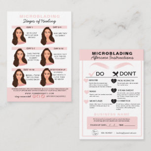 Eyebrow Microblading Aftercare Instructies Visitekaartje