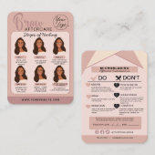 Eyebrow Microblading Aftercare Instructies Visitekaartje (Voorkant / Achterkant)