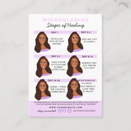 Eyebrow Microblading Aftercare Instructies Visitekaartje (Voorkant)