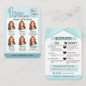 Eyebrow Microblading Aftercare Instructies Visitekaartje (Voorkant / Achterkant)