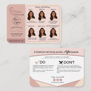 Eyebrow Microblading Aftercare Instructies Visitekaartje