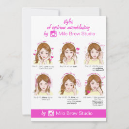 Eyebrow Microblading Aftercare Instruction Pinky Kaart