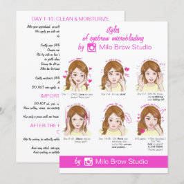 Eyebrow Microblading Aftercare Instruction Pinky Kaart