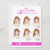 Eyebrow Microblading Aftercare Instruction Pinky Kaart (Voorkant)