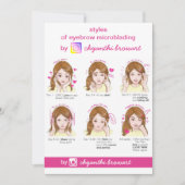 Eyebrow Microblading Aftercare Instruction Roze Kaart (Voorkant)