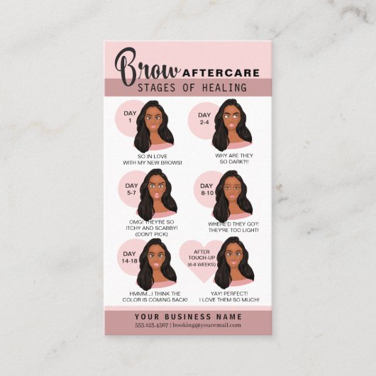 Eyebrow Microblading Aftercare Instructions Busine Visitekaartje (Voorkant)