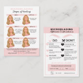 Eyebrow Microblading Aftercare Instructions Busine Visitekaartje (Voorkant / Achterkant)