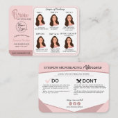Eyebrow Microblading Aftercare Instructions Busine Visitekaartje (Voorkant / Achterkant)