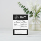 Eyebrow Microblading Aftercare Instructions Busine Visitekaartje (Staand voorkant)