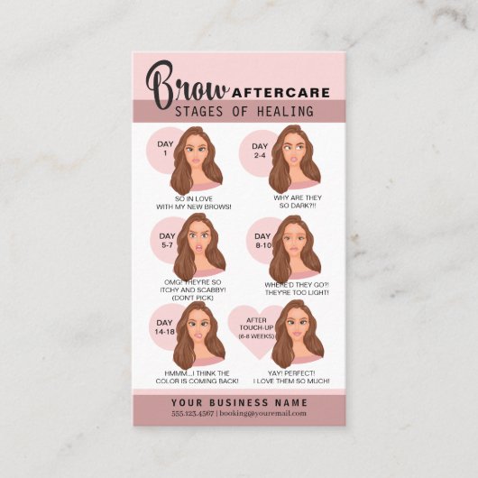 Eyebrow Microblading Aftercare Instructions Busine Visitekaartje (Voorkant)