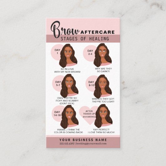 Eyebrow Microblading Aftercare Instructions Busine Visitekaartje (Voorkant)