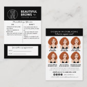 Eyebrow Microblading Aftercare Instructions Ginger Visitekaartje (Voorkant / Achterkant)