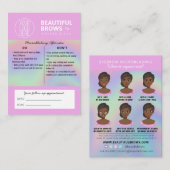 Eyebrow Microblading Aftercare Instructions Pastel Visitekaartje (Voorkant / Achterkant)