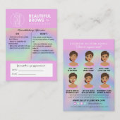 Eyebrow Microblading Aftercare Instructions Pastel Visitekaartje (Voorkant / Achterkant)