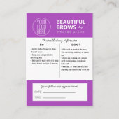 Eyebrow Microblading Aftercare Wat verwacht je van Visitekaartje (Voorkant)