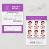 Eyebrow Microblading Aftercare Wat verwacht je van Visitekaartje (Voorkant / Achterkant)