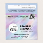 Eyebrow Microblading Brow Aftercare & Appointment  Visitekaartje (Buitenkant ongevouwen)