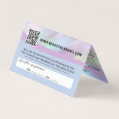 Eyebrow Microblading Brow Aftercare & Appointment  Visitekaartje (Achterkant)