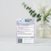 Eyebrow Microblading Brow Aftercare & Appointment Visitekaartje (Staand voorkant)